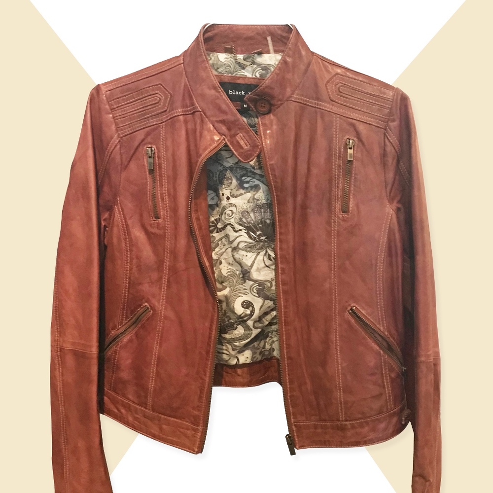 Black Rivet Genuine Leather Jacket NEW WITH TAGS!